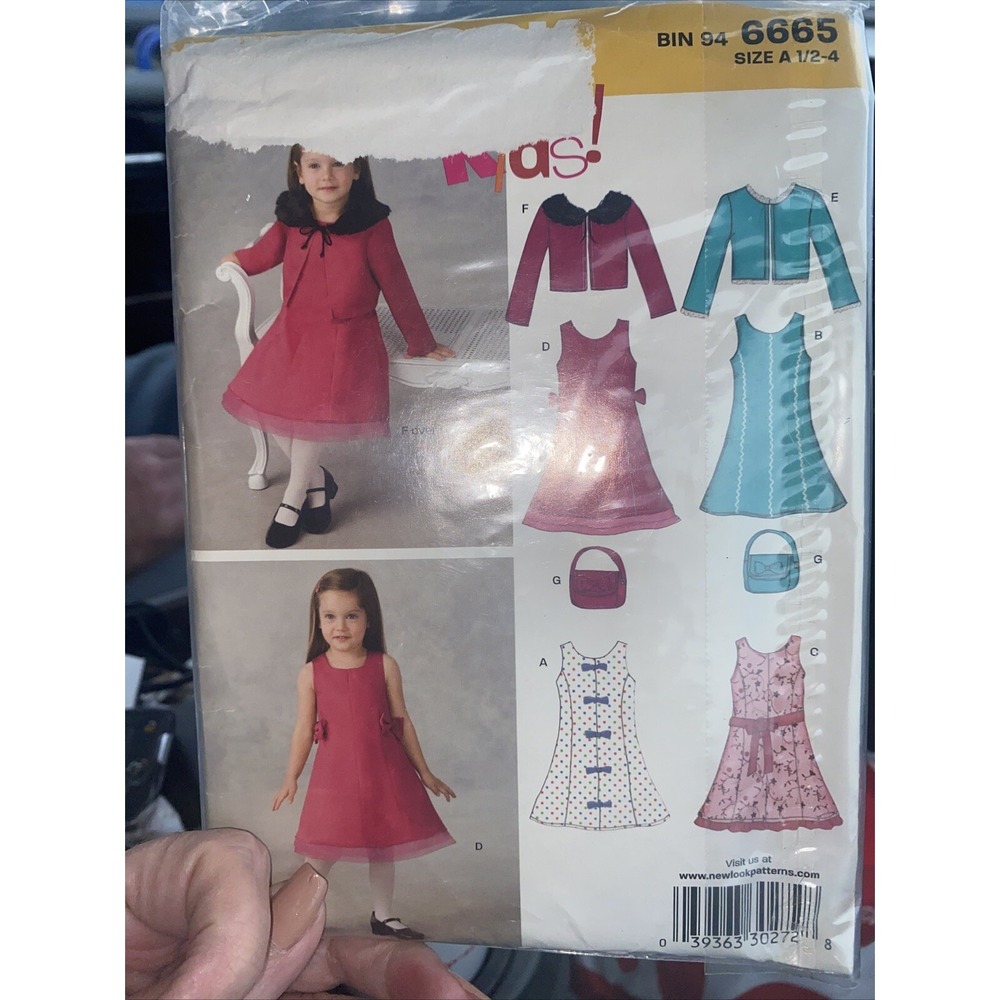 Simplicity Girls Dress & Jacket Sewing Pattern 6665 Size 1/2-4 Uncut